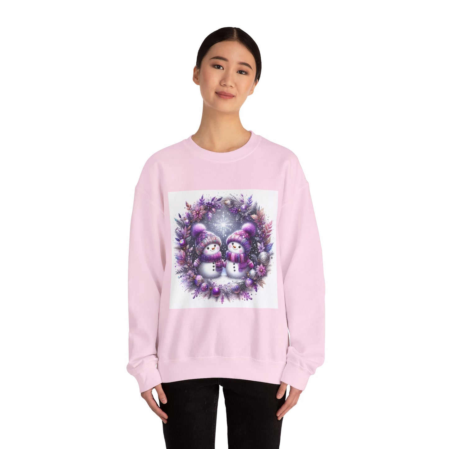 Purple Snowman Unisex Heavy Blend™ Crewneck Sweatshirt
