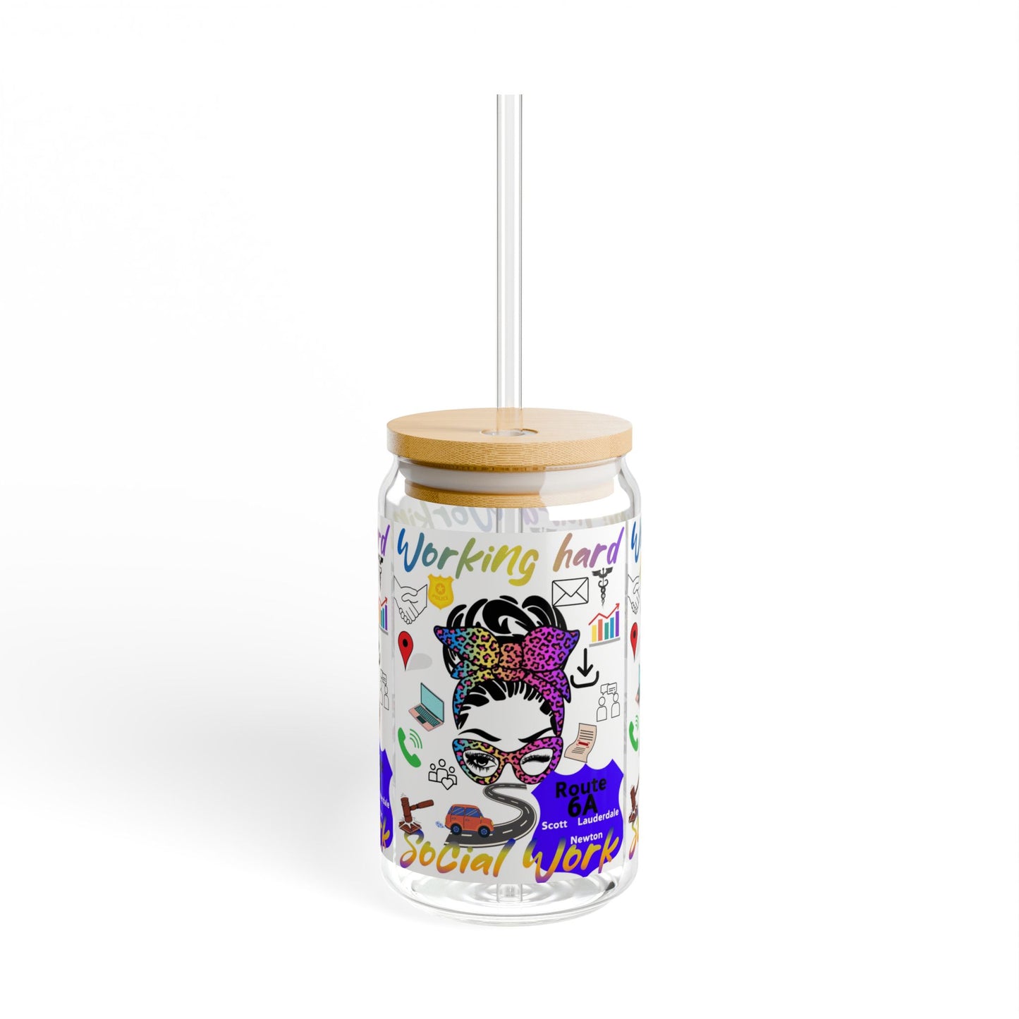 Social Worker Sipper Glass, 16oz