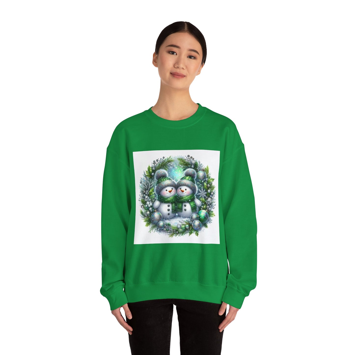 Green Snowman Unisex Heavy Blend™ Crewneck Sweatshirt