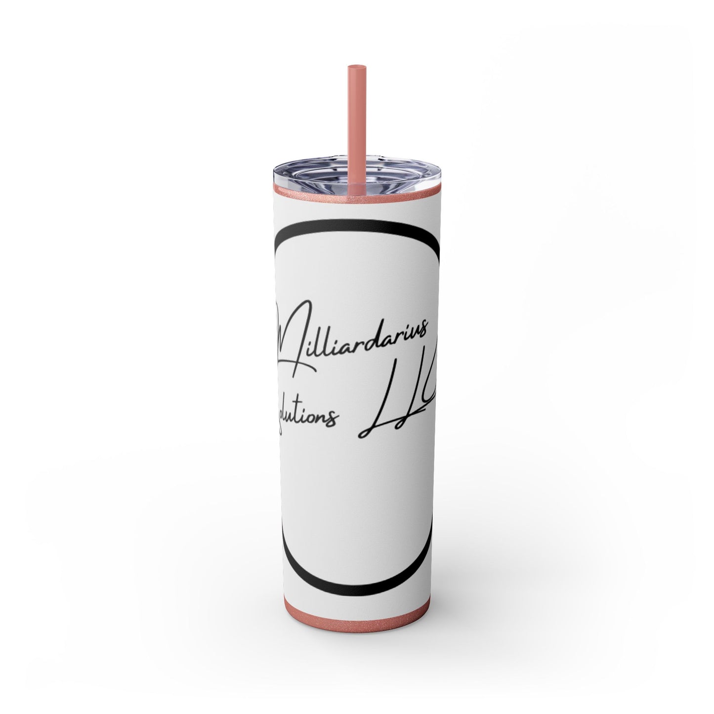 Milliardarious Logo Skinny Tumbler with Straw, 20oz