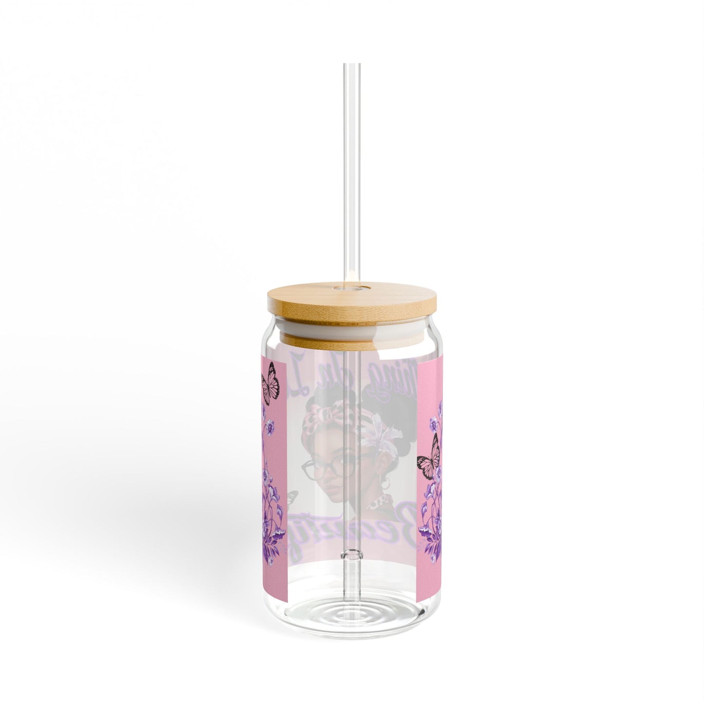 Everything In Life is Beautiful Glass with Bamboo Lid, 16oz