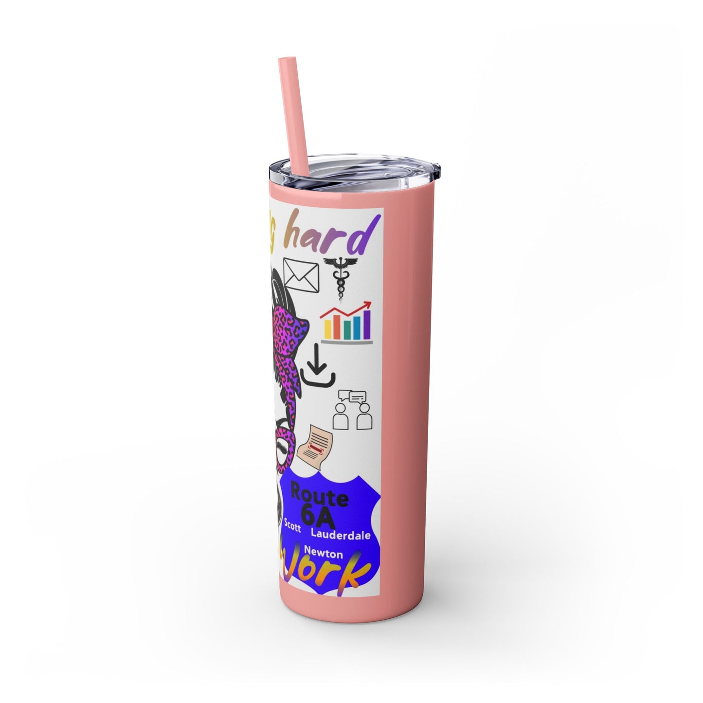 Social Worker Skinny Tumbler with Straw, 20oz