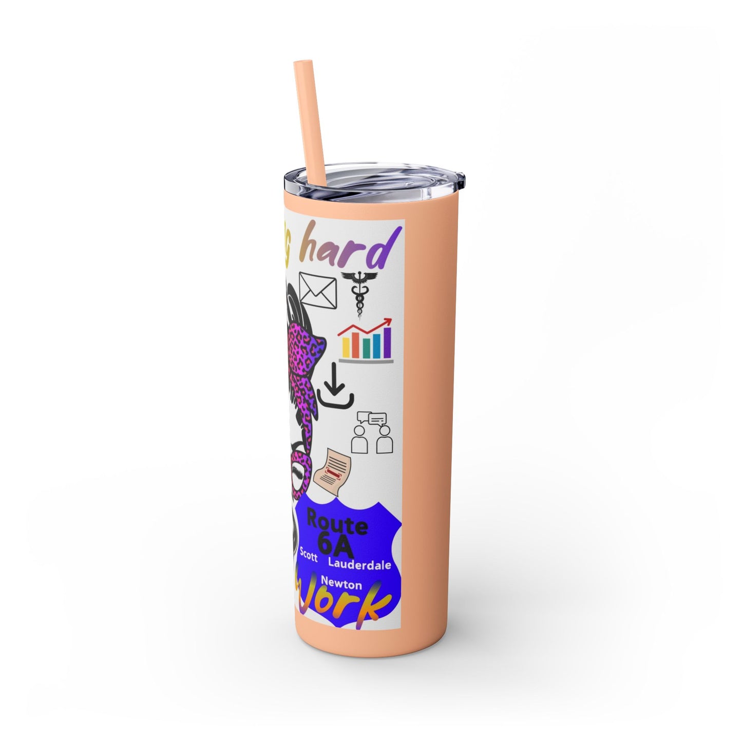 Social Worker Skinny Tumbler with Straw, 20oz