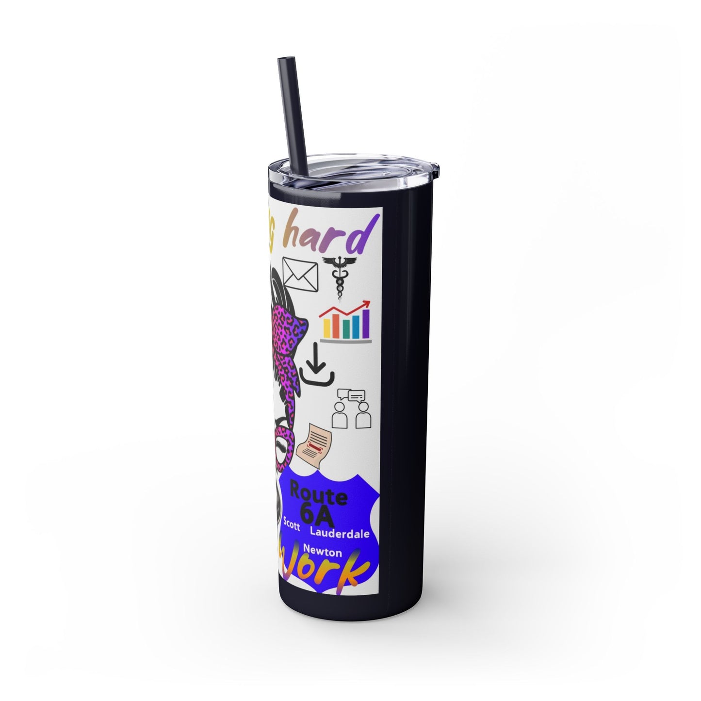 Social Worker Skinny Tumbler with Straw, 20oz