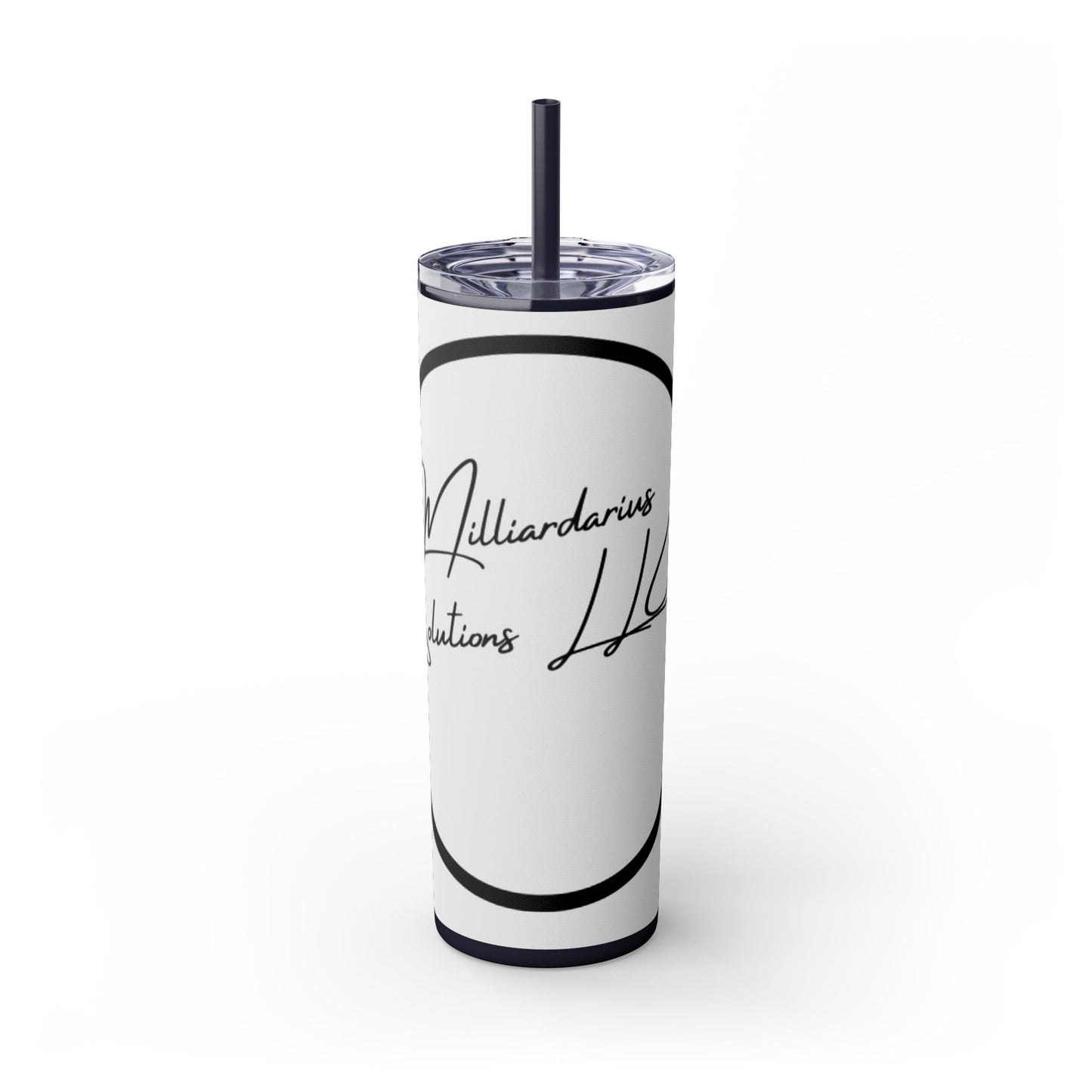 Milliardarious Logo Skinny Tumbler with Straw, 20oz