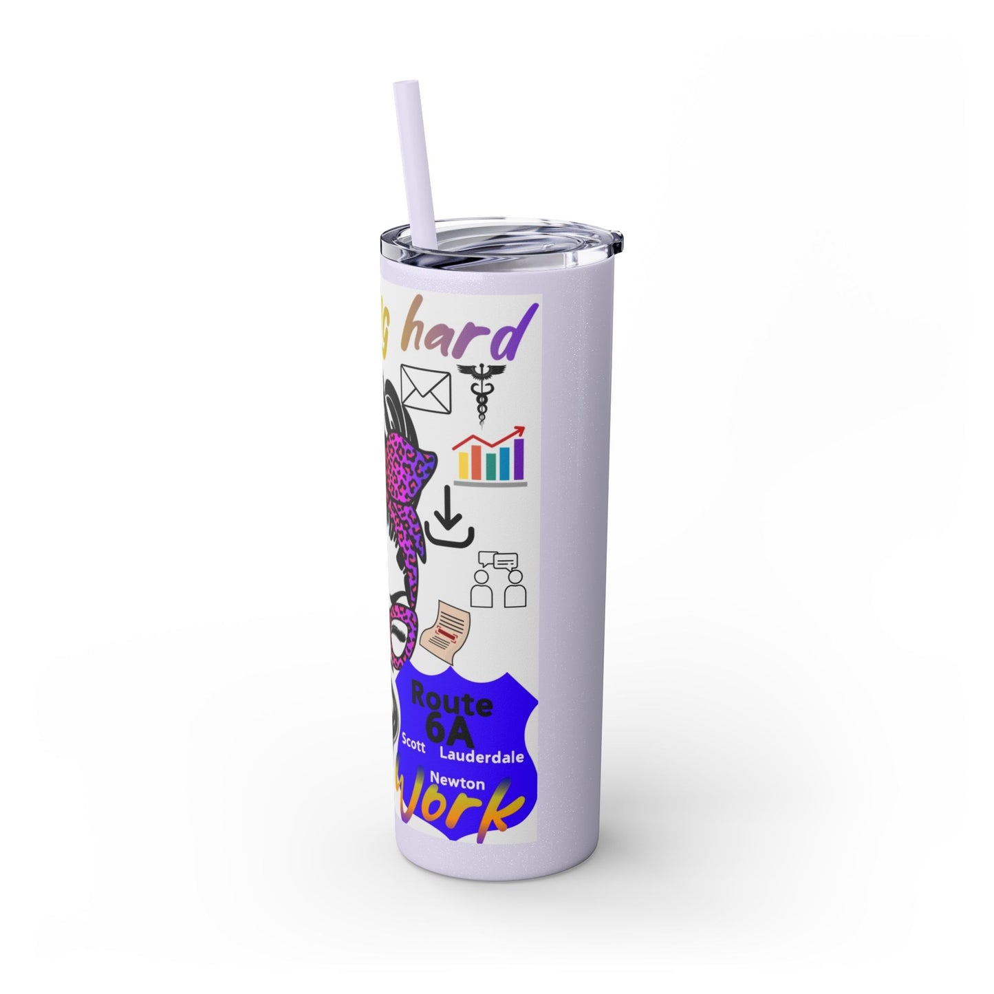 Social Worker Skinny Tumbler with Straw, 20oz