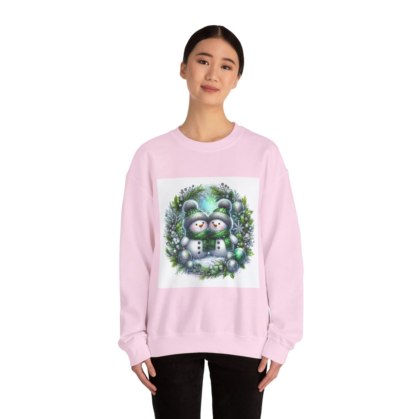 Green Snowman Unisex Heavy Blend™ Crewneck Sweatshirt