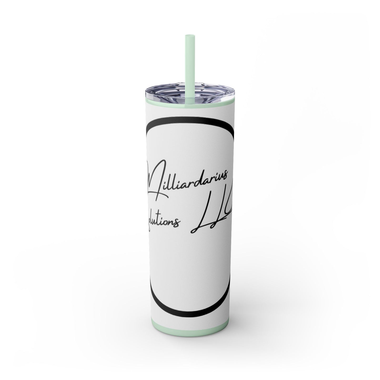 Milliardarious Logo Skinny Tumbler with Straw, 20oz