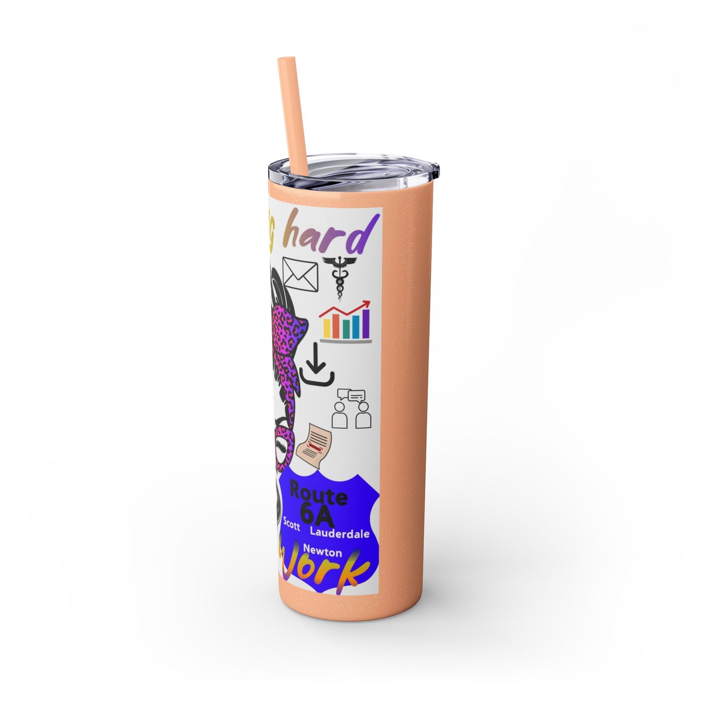 Social Worker Skinny Tumbler with Straw, 20oz