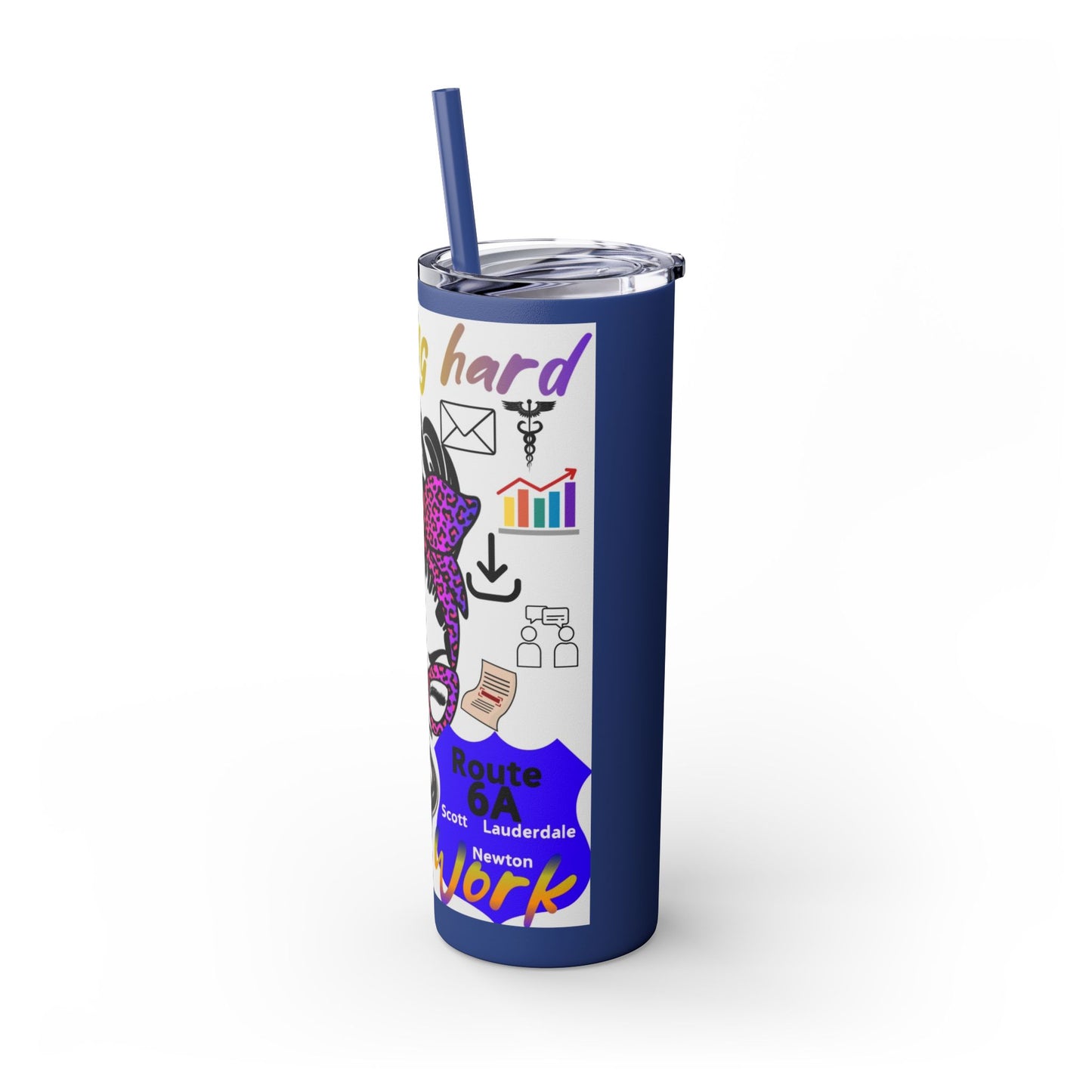 Social Worker Skinny Tumbler with Straw, 20oz