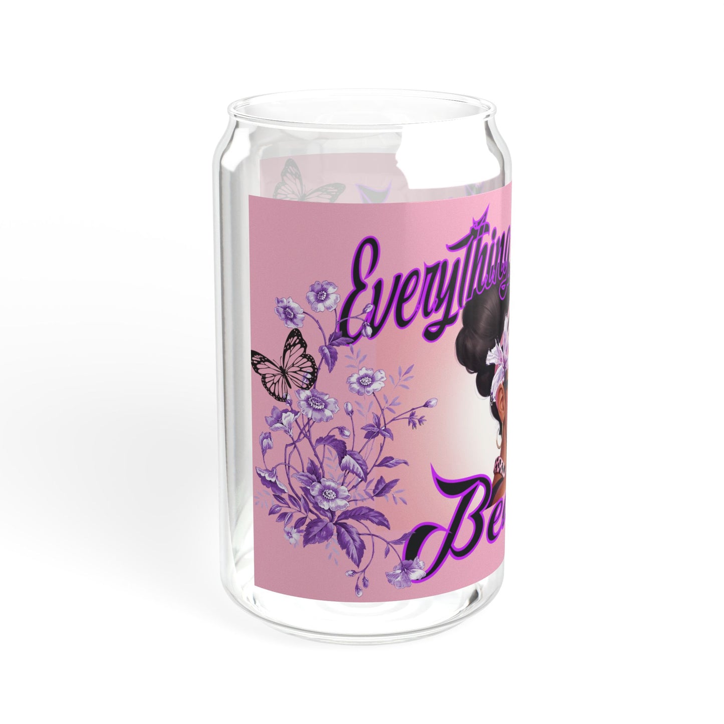 Everything In Life is Beautiful Glass with Bamboo Lid, 16oz