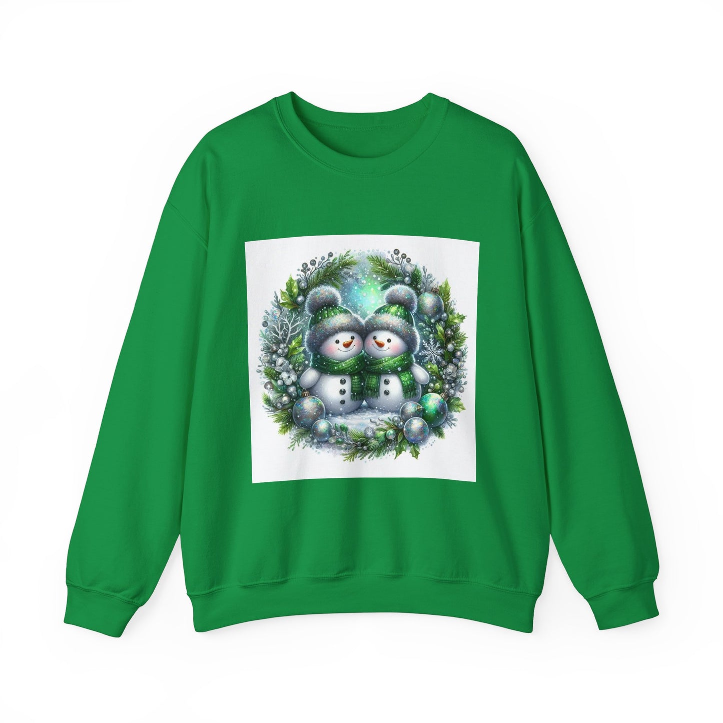 Green Snowman Unisex Heavy Blend™ Crewneck Sweatshirt