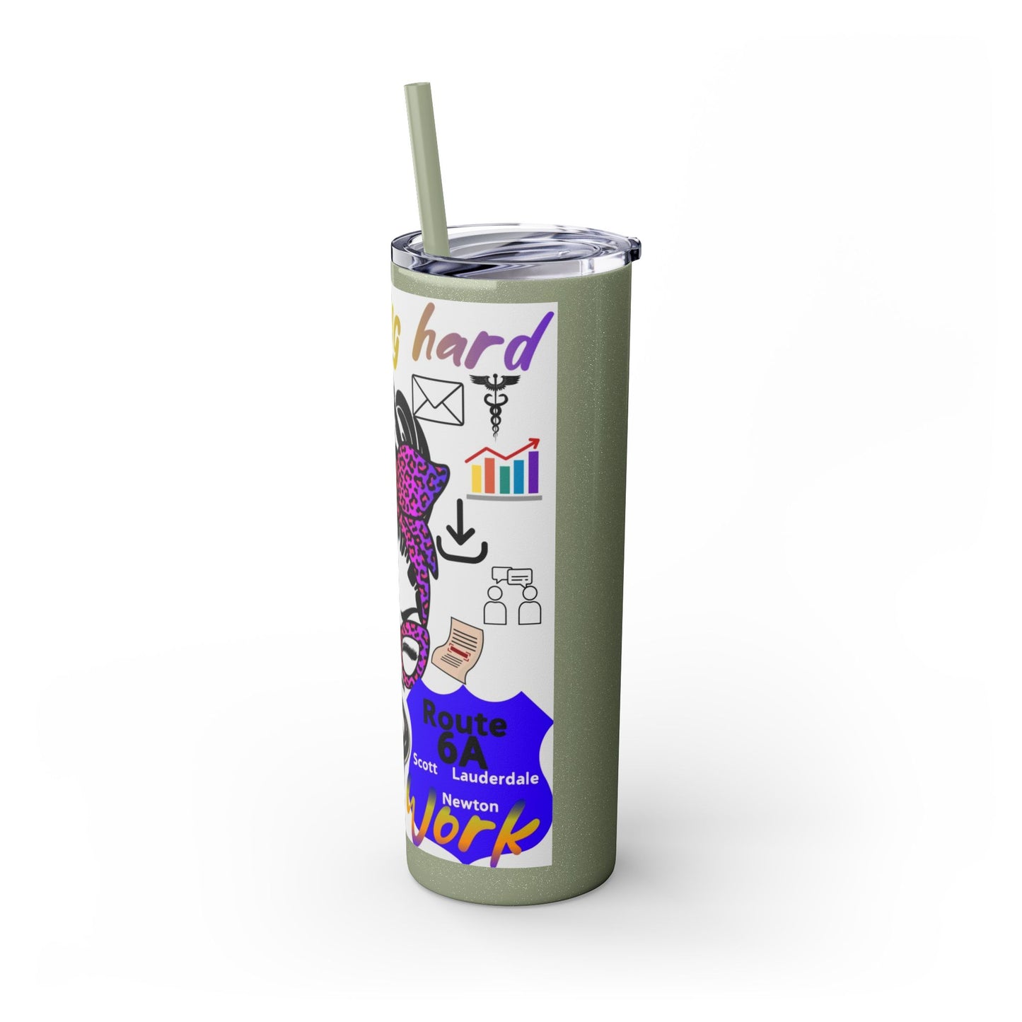 Social Worker Skinny Tumbler with Straw, 20oz