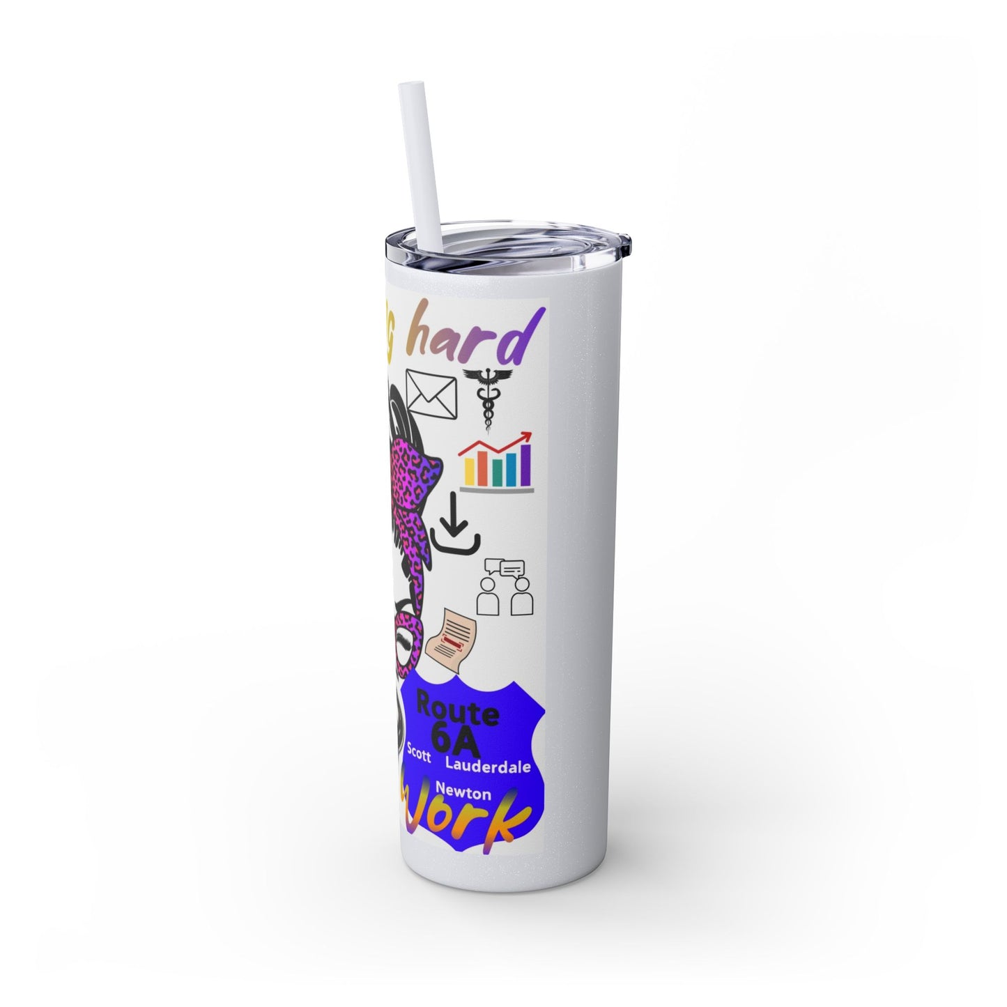 Social Worker Skinny Tumbler with Straw, 20oz