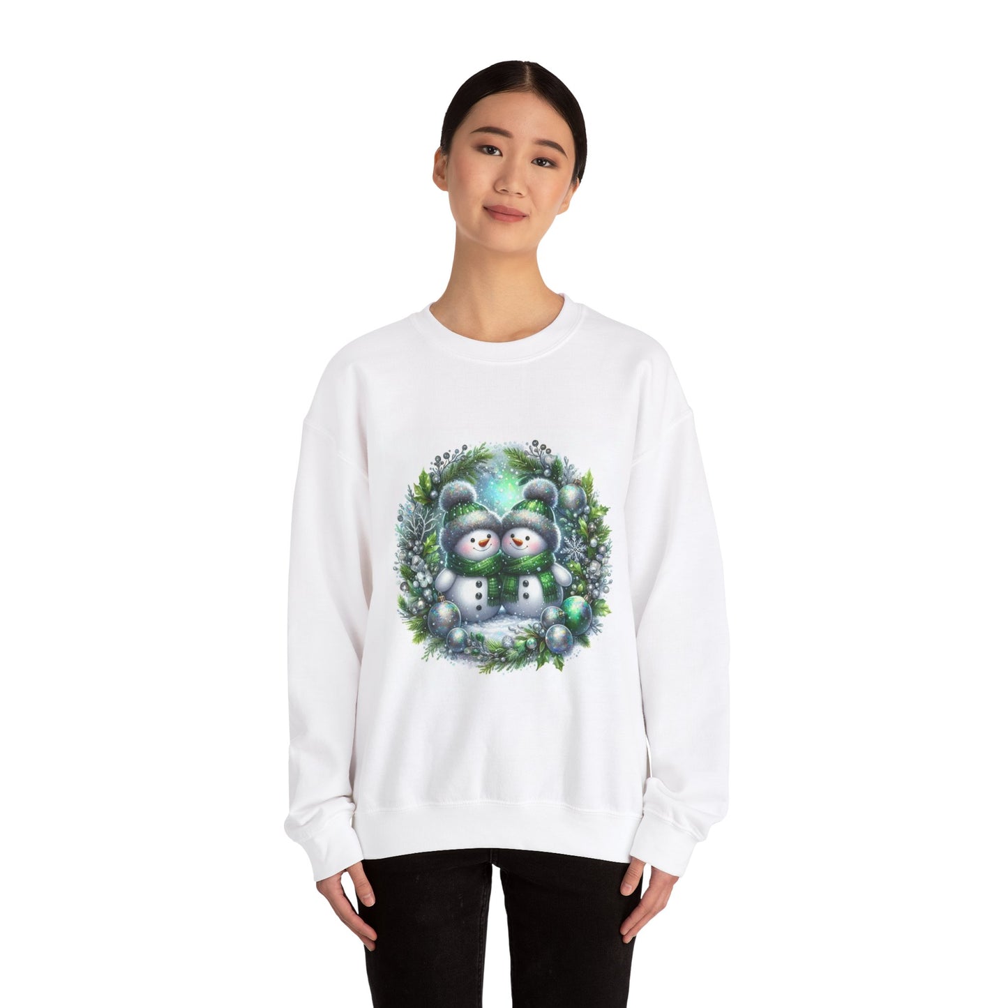 Green Snowman Unisex Heavy Blend™ Crewneck Sweatshirt